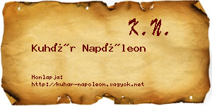 Kuhár Napóleon névjegykártya